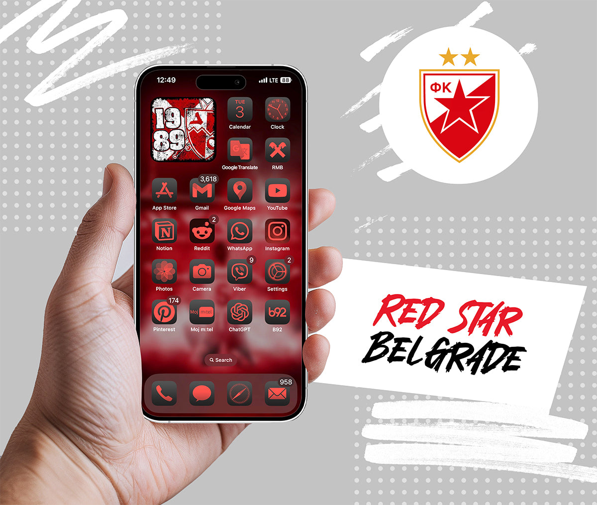 Red Star Belgrade Iphone Wallpaper
